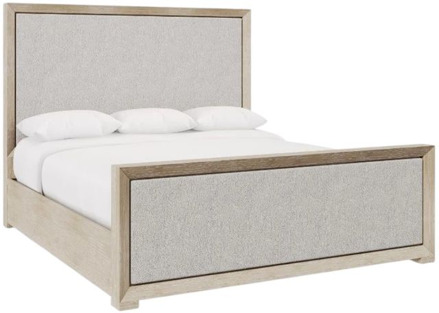 Bernhardt Prado Gray/Tawny Queen Upholstered Panel Bed-0
