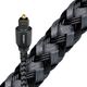 AudioQuest® Carbon Optical 16.0 m Toslink Fiber-Optic Cable + Mini-Adaptor, Black with Gray Stripes-0