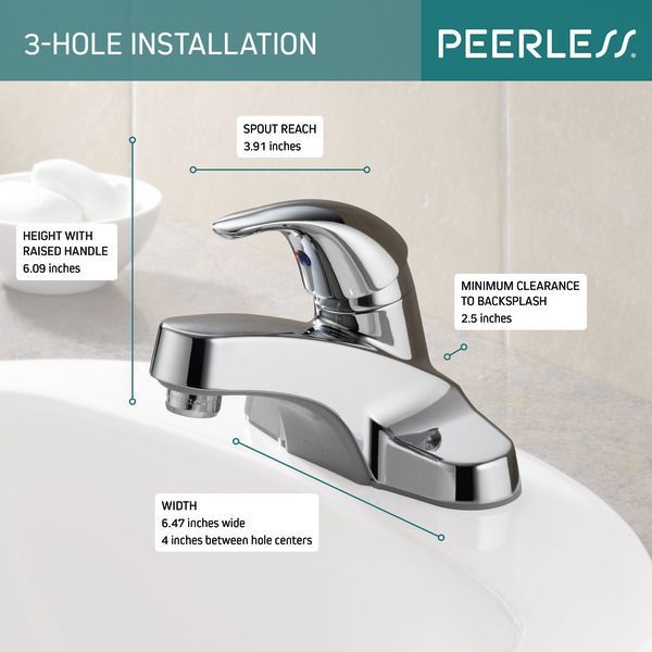 Peerless Core Chrome Single Handle Bathroom Faucet-2