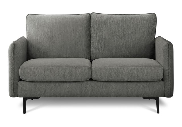 Monarch Specialties Inc. Dark Grey 58" Loveseat with Black Metal Legs-0