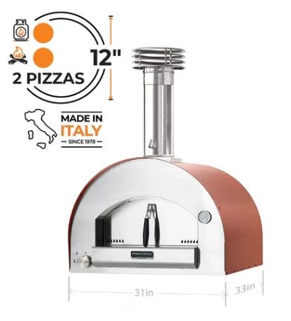 Fontana Forni Napoli 31" Red Pizza Oven -2