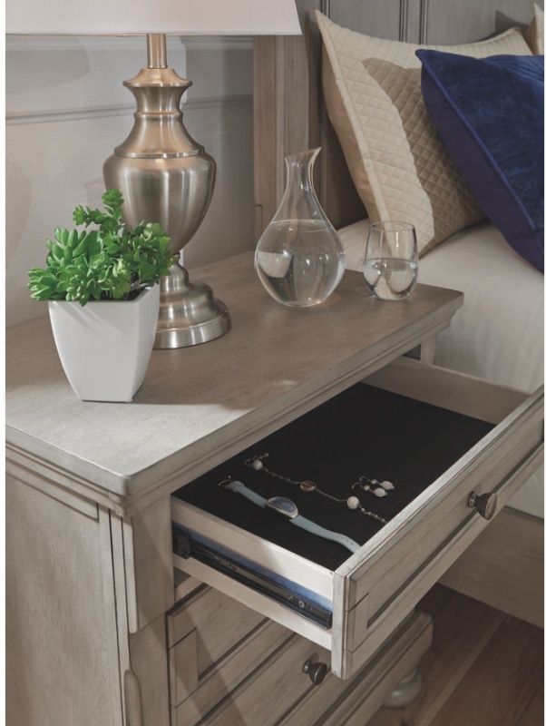 Signature Design by Ashley® Lettner Light Gray 2-Drawer Nightstand-1