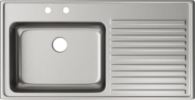 Elkay Lustertone® Classic Lustrous Satin 43" x 22" x 10" 2-Hole Single Bowl Drop-In Sink with Left Drainboard-1