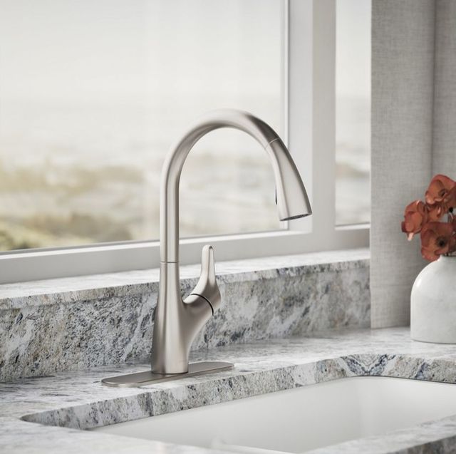 KOHLER® Rival® Vibrant Stainless Pull-Down Kitchen Sink Faucet with 2-Function Sprayhead-1