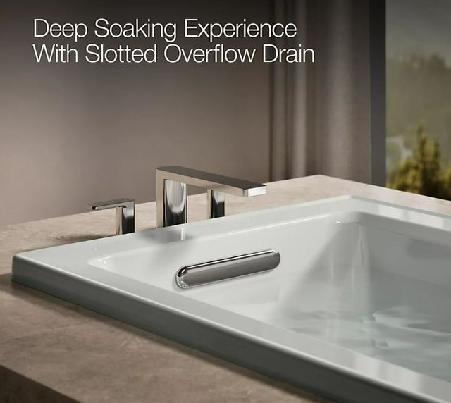 KOHLER® Archer® Ice Gray 60" x 30" Drop-In Heated BubbleMassage™ Air Bath with Bask® Heated Surface-3
