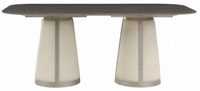 ACME Furniture Kasa Gray Dining Table and Champagne Base-3