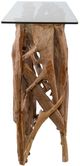 Uttermost® Glass Top Console Table with Natural Base-4