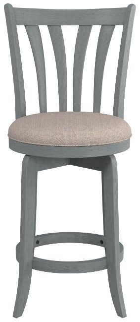 HH2 Home Savana Blue Wire Brush/Cream Swivel Counter Stool-1