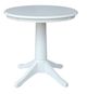 John Thomas Furniture® Dining Essentials Pure White 30" Round Pedestal Dining Table-0