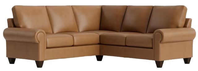 Bassett® Furniture Customizable Benchmade Premier 2-Piece Leather Large Panel Arm L-Shaped Sectional-0