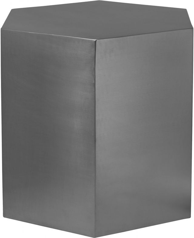 Meridian Furniture Hexagon Brushed Chrome End Table-0