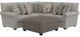 Jackson Furniture Livingston 3-Piece Linen Curved Sectional-0
