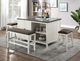 Furniture of America® Heidelberg Dark Gray/Off White Counter Height Bench-2