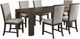 Elements International Grady 7-Piece Dark Walnut/Taupe Fabric Back Dining Set-0
