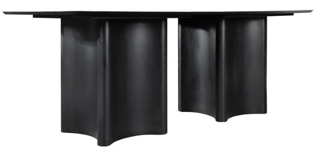 Meridian Furniture Corvina Travertine Rectangular Dining Table with Black Base-1