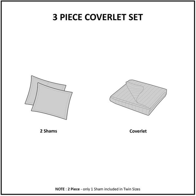 Olliix by Madison Park Quebec Green King/California King Reversible Coverlet Set-3