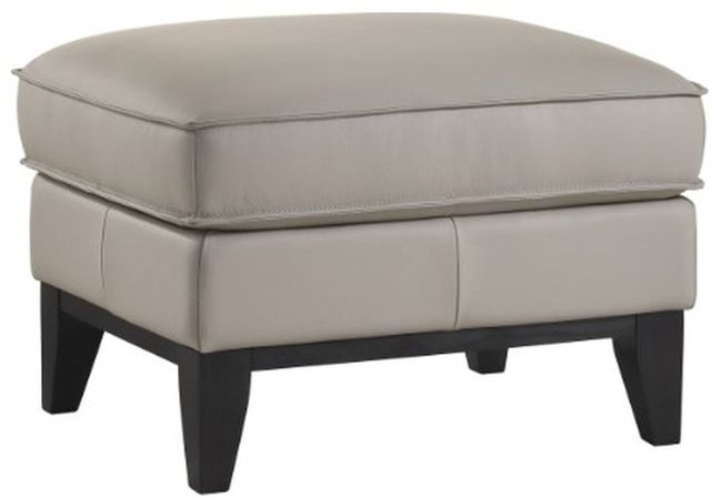 New Classic® Home Furnishings Aaron Leather Mist Gray Ottoman-0