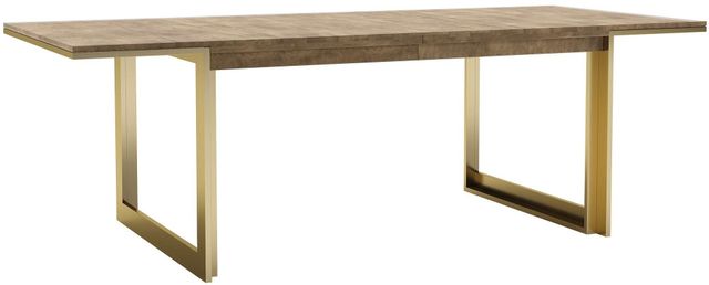 Canadel Customizable Modern Pecan Washed Rectangular Metal Base Dining Table-0