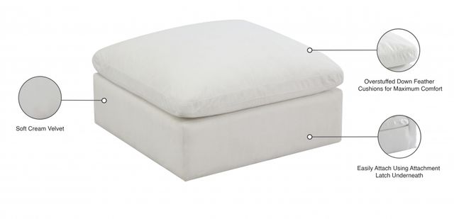 Meridian Furniture Plush Cream Ottoman-2