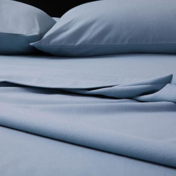 Malouf® Woven™ Portuguese Flannel Pacific Split King Sheet Set-3