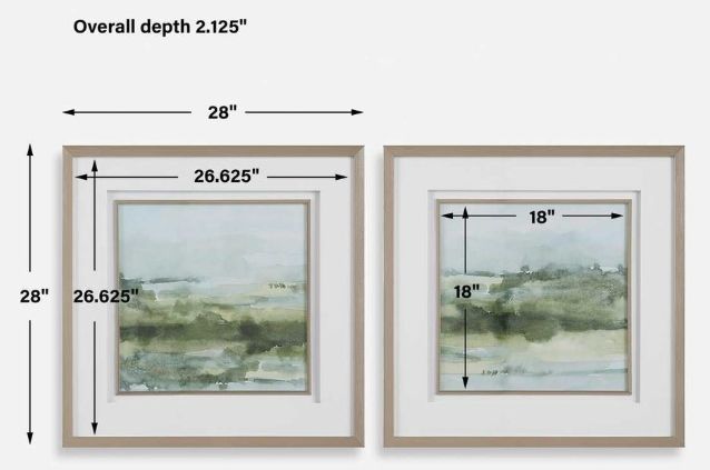 Uttermost® Emma Caroline 2-Piece Soft Sage Framed Prints Set-2