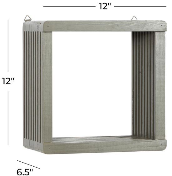 Deco Marche Gray Wooden Wall Shelf-3