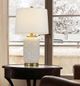 Cal® Lighting & Accessories Sedalia Antique Brass/Pearl White Table Lamp-1