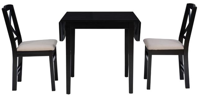 Linon Torino 3-Piece Black Drop Leaf Dining Set-3