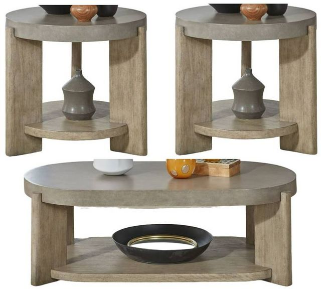 Liberty Furniture Affinity Optional 3-Piece Dusty Taupe/Gray Living Room Table Set
