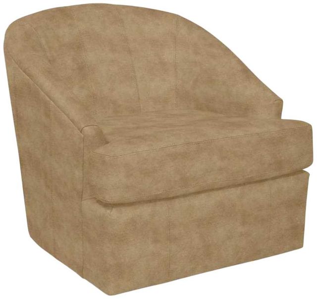 Creek Side Customs Customizable Julien Leather Swivel Accent Chair-1