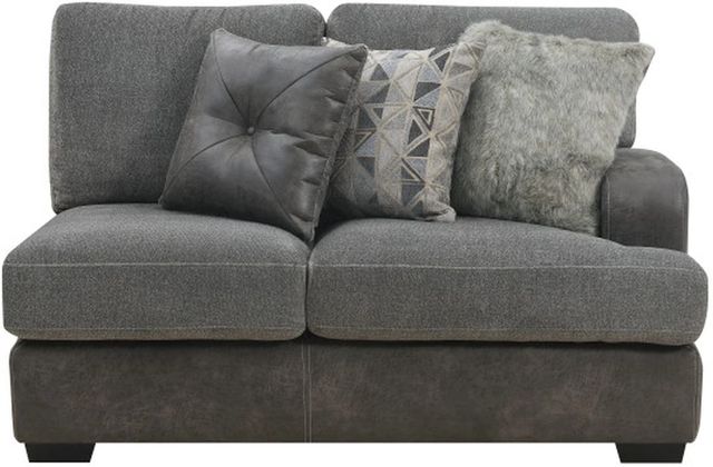 Emerald Home Berlin 3-Piece Gray Herringbone/Sanded Microfiber Sectional-2