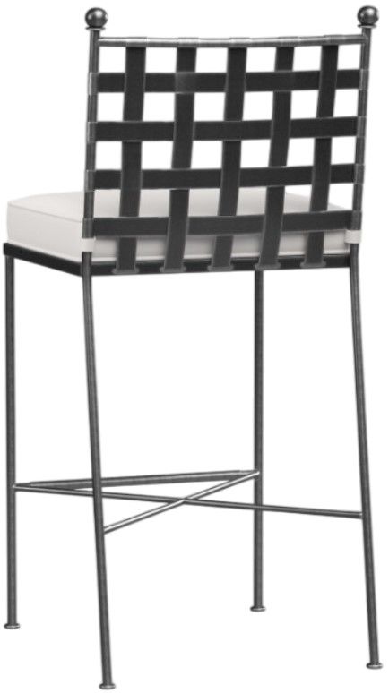 Sunset West Provence Canvas White/Spectrum Carbon Iron Outdoor Bar Stool-2