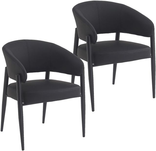 Worldwide Homefurnishings Inc. Bronson 2-Piece Black Dining Arm Chair Set-0