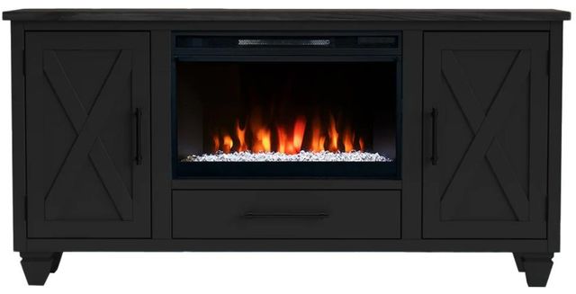 Legends Home Real Cozy Liberty Seal Skin Black 64" Fireplace Console-3