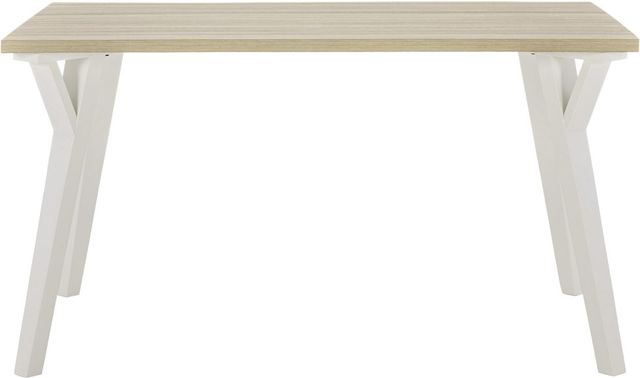 Signature Design by Ashley® Grannen Natural Rectangular Dining Table with White Base-1