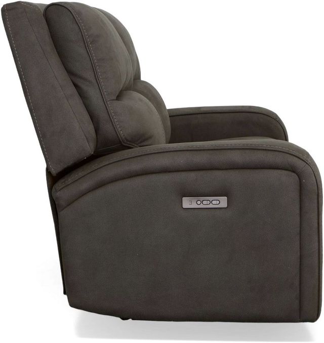 Flexsteel® Nirvana Grey Power Reclining Loveseat with Power Headrests-3