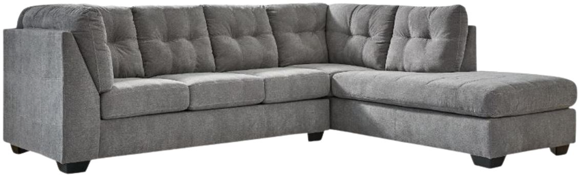 Signature Design by Ashley Marelton 2 Piece Gray Right Arm Facing Chaise Sectional Great Rooms Furniture and Mattresses