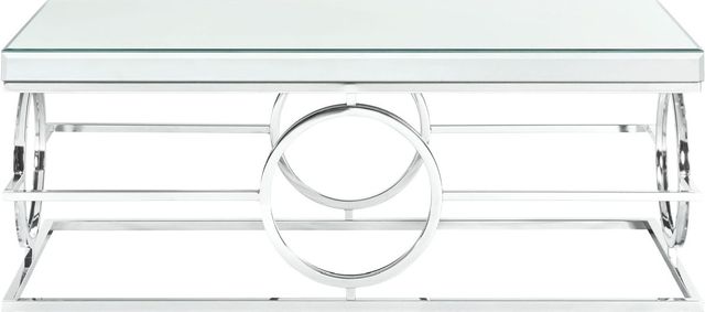 Elements International Pearl Glass Top Coffee Table With Chrome Base-1