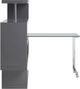 ACME Furniture Buck II Chrome/Clear/Gray High Gloss Writing Desk with Bookshelf-2