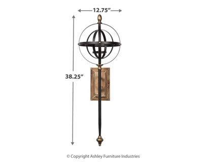 Signature Design by Ashley® Dina Black/Gold Wall Sconce-2