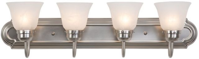 YHD Alabaster/Satin Nickel 4-Light Incandescent Bathroom Vanity Lighting-2