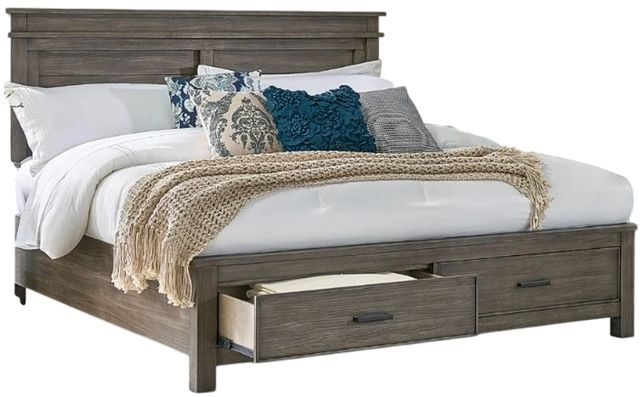 A-America® Glacier Point Graystone California King Storage Panel Bed-0