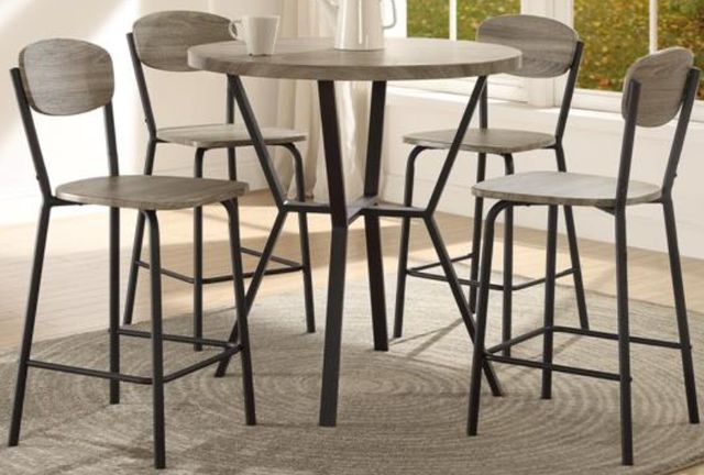 Crown Mark Blake 5-Piece Beige/Black Counter Height Dining Set-0