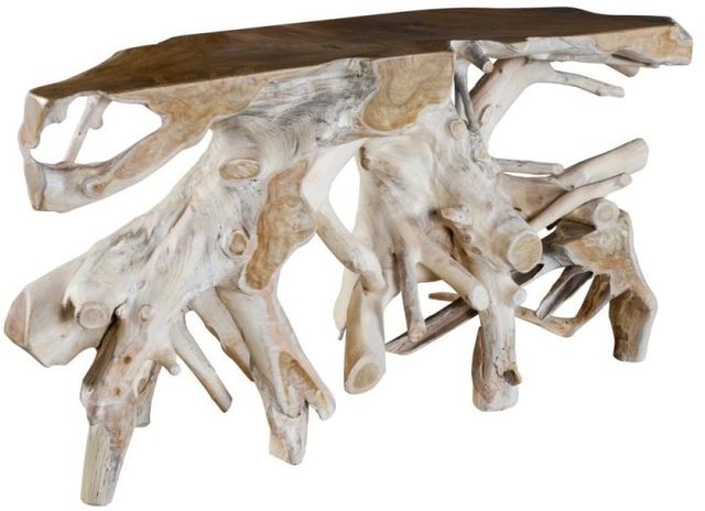 Classic Home Cypress Natural White Wash Root Console Table-1