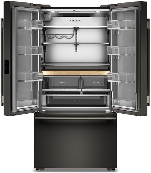 KitchenAid® 36" 24.8 Cu. Ft. Black Ore Counter Depth French Door Refrigerator with Internal Water Dispenser-1