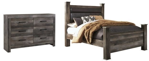 Signature Design by Ashley® Wynnlow 2-Piece Gray Queen Poster Bed Set-0