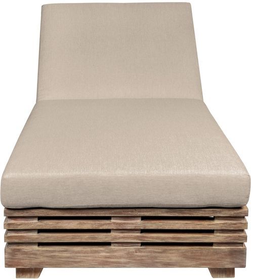 Armen Living Vivid Brown/Taupe Olefin/Wood Outdoor Chaise Lounge-3