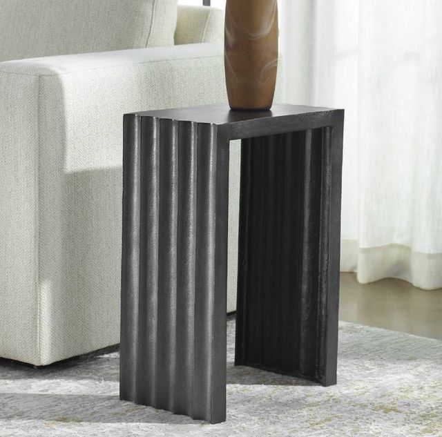 Uttermost® In The Groove Antique Nickel Accent Table-1