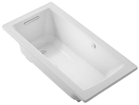 KOHLER® Archer® Ice Gray 60" x 30" Drop-In Heated BubbleMassage™ Air Bath with Bask® Heated Surface-0
