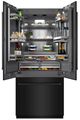 ZLINE 36 in. 19.6 Cu. Ft. Black Stainless Steel Built In French Door Refrigerator with Graphite Gray Interior-1